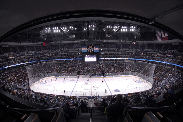 Pepsi Center Ice rink with full stadium 