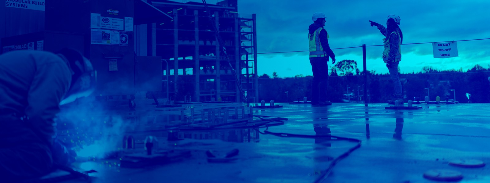 construction site with blue overlay