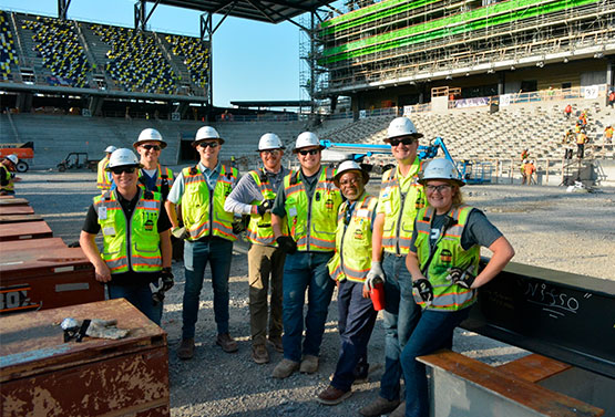 construction team at mls stadium