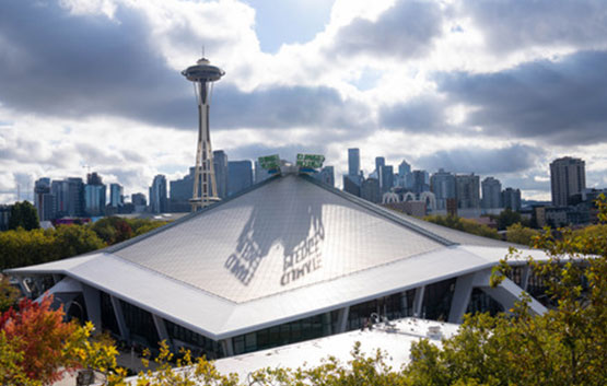Climate Pledge Arena Seattle skyline