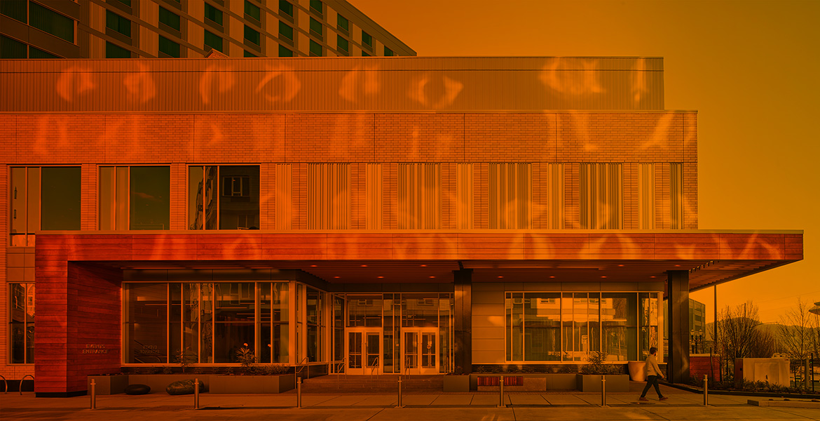 Public Construction projected orange overlay