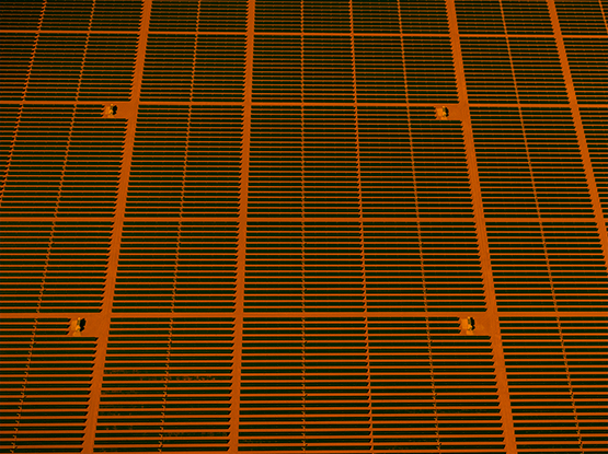 solar panel with orange overlay