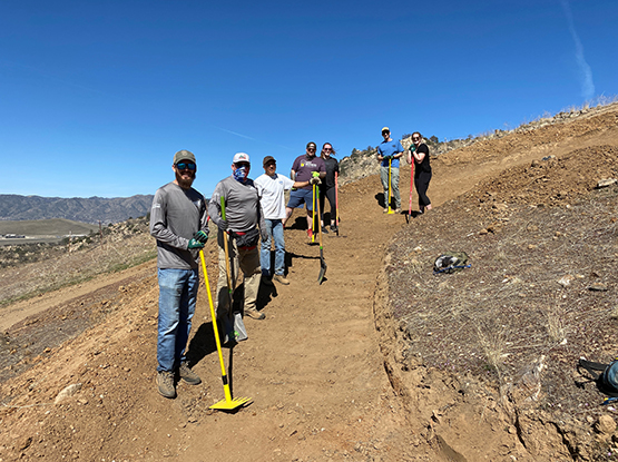 The Edwards & Sanborn Solar+Storage project team grooms trails in the greater Tehachapi, California area.