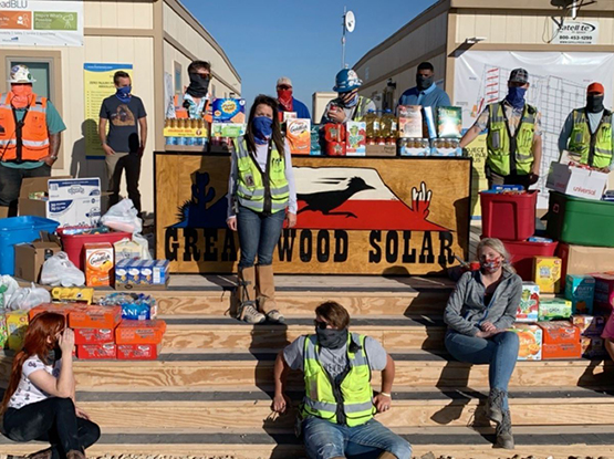 The Greasewood Solar project team in Texas supports the Our Lady of Guadalupe Parish food drive.