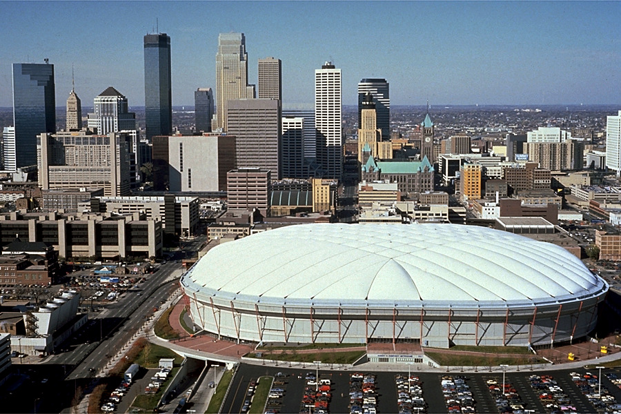 The Hubert H. Humphrey Metrodome in Minneapolis opened in 1982. The multi-purpose stadium was used for Minnesota Vikings and Minnesota Twins games. Photo Source: Mortenson 