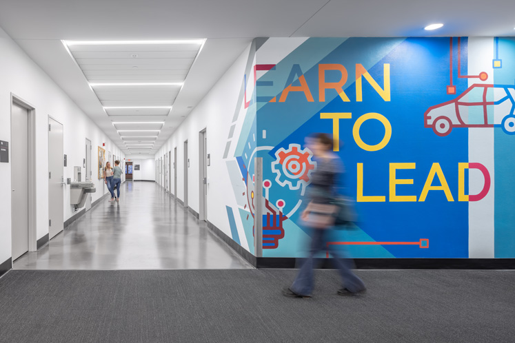 learn to lead mural at university