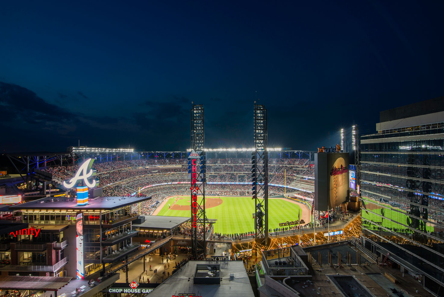 Atlanta Braves Truist Park and The Battery Atlanta night view