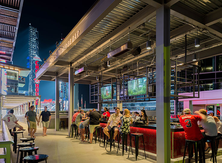 Atlanta Braves Truist Park and The Battery Atlanta bar area