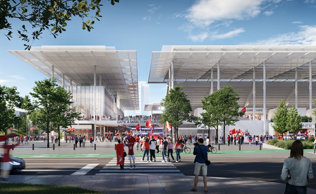 Rendering of new MLS Stadium for pre-construction