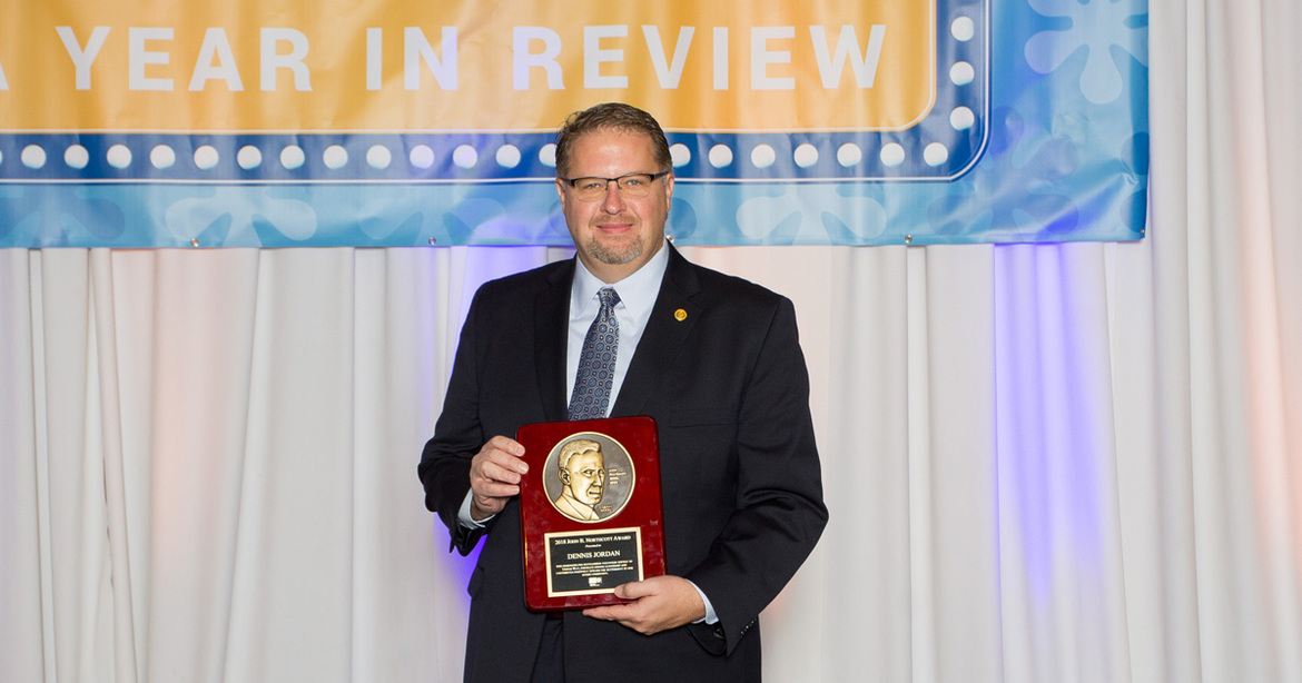 Dennis Jordan receiving  John B. Northcott Award 