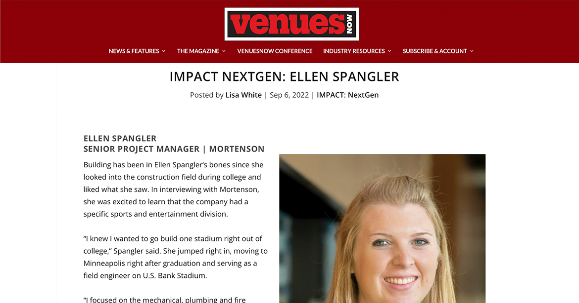 Venues Now Article Impact Nextgen: Ellen Spangler