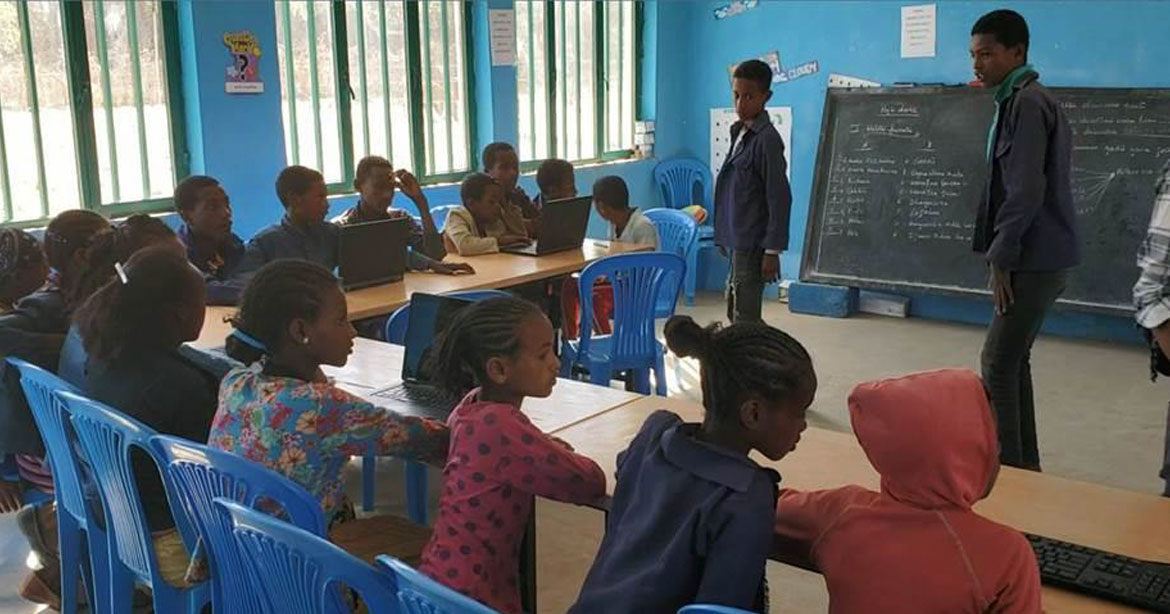 computers donated to renovated African classroom