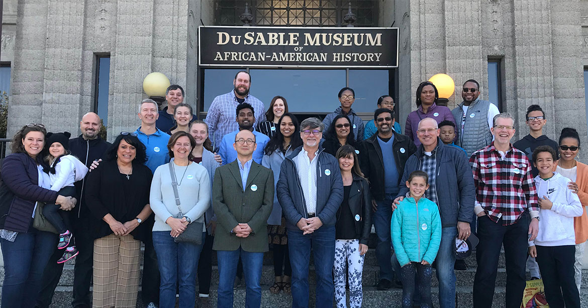 Mortenson team at DuSable Black History Museum and Education Center