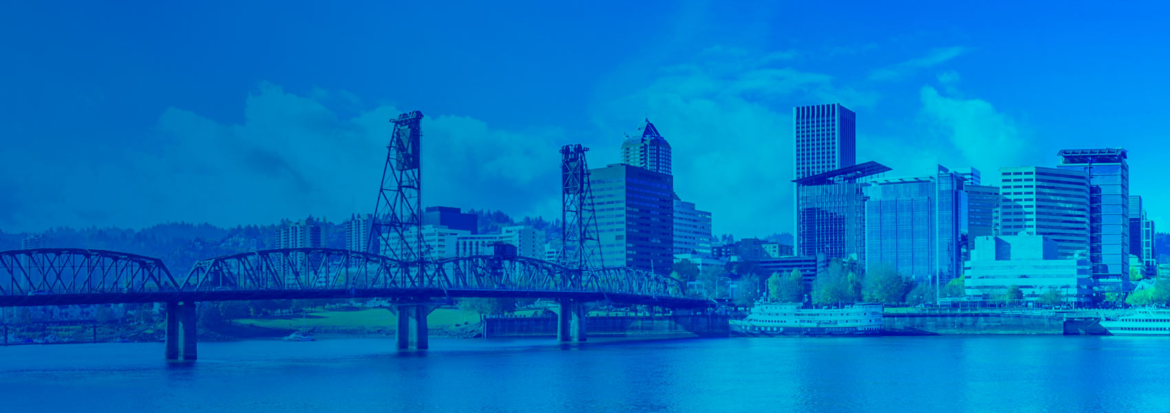 Portland skyline - blue