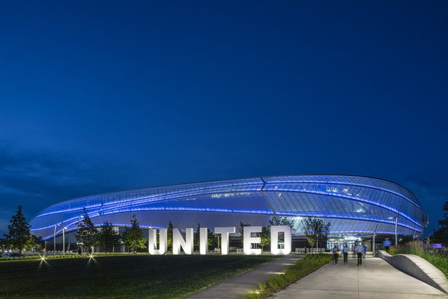 Allianz Stadium with United sign