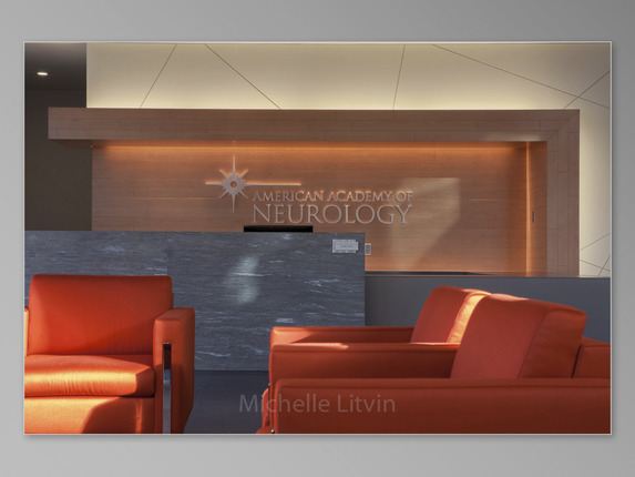 American Academy of Neurology lobby with sign