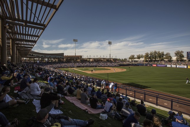 Fans and baseball field at American Family Fields of Phoenix