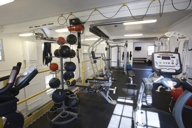 Boat maintenance facility fitness center