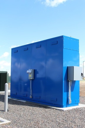 blue storage unit at Bronco Energy