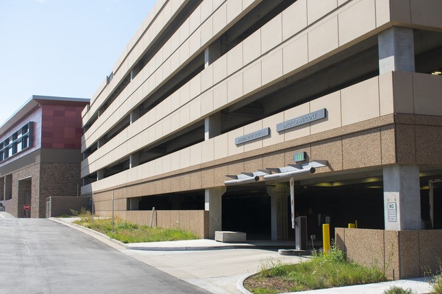 exterior of parking structure