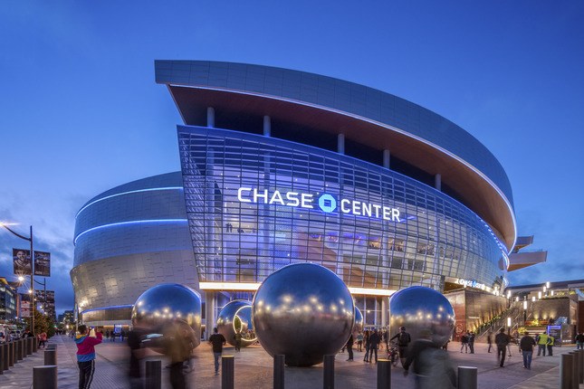 Chase Center at night