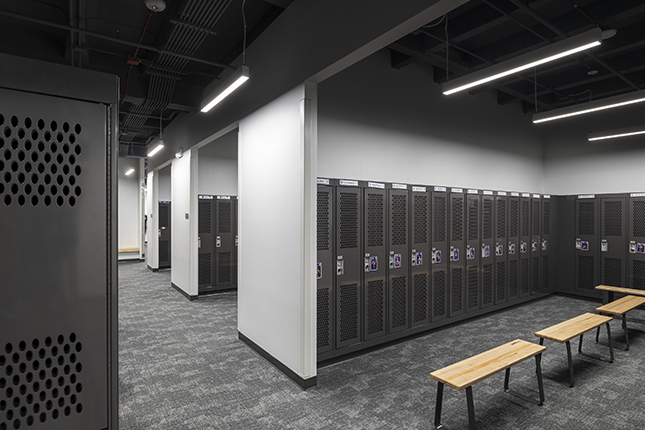 Cornell College Richard and Norma Small Athletic and Wellness Center (SAW) locker room
