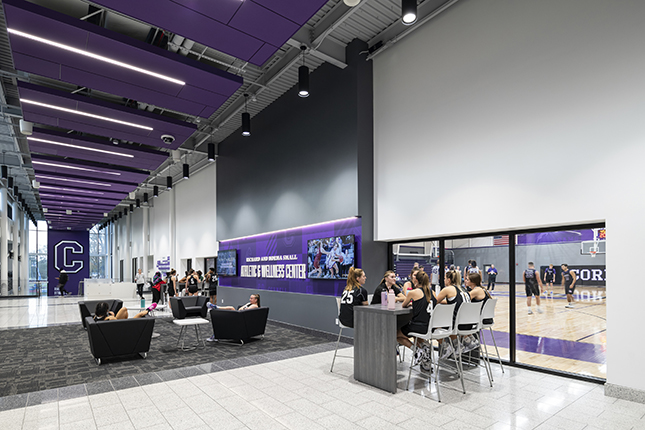 Cornell College Richard and Norma Small Athletic and Wellness Center (SAW) lobby
