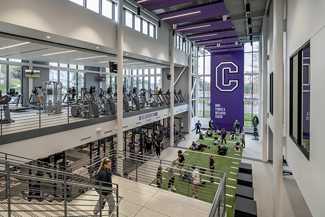 Cornell College Richard and Norma Small Athletic and Wellness Center (SAW) interior 