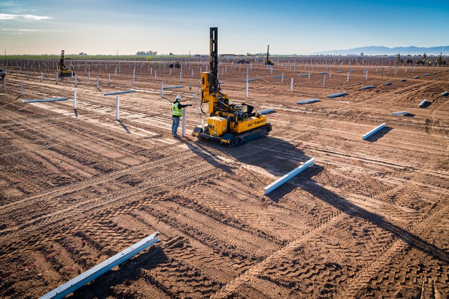 construction of solar panel fields