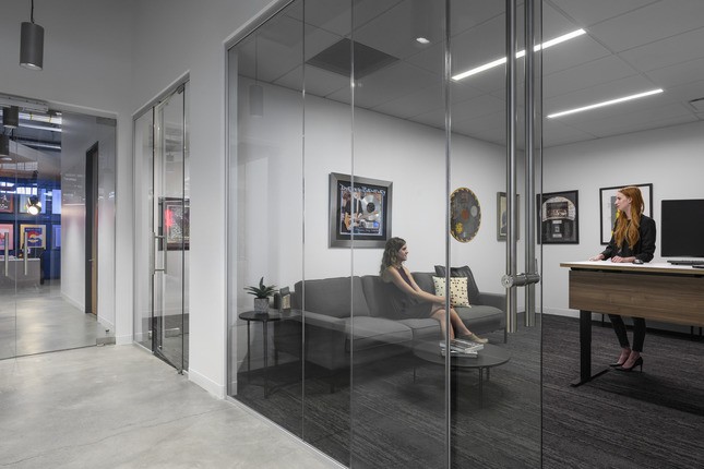 office with glass walls 