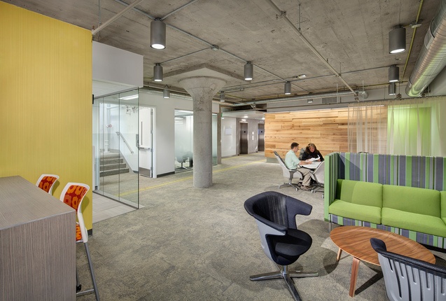 flexible work space in office building