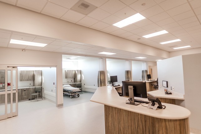 modern and brightly lit procedure room in clinic facility