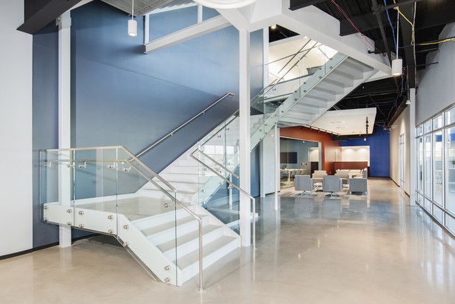white staircase at Pesco Operations and Technology Center