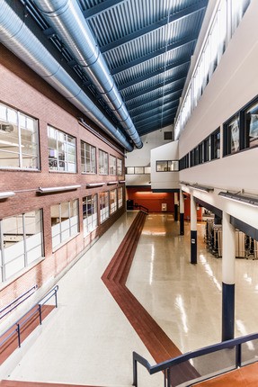 modern interior of Harriet Tubman Middle School