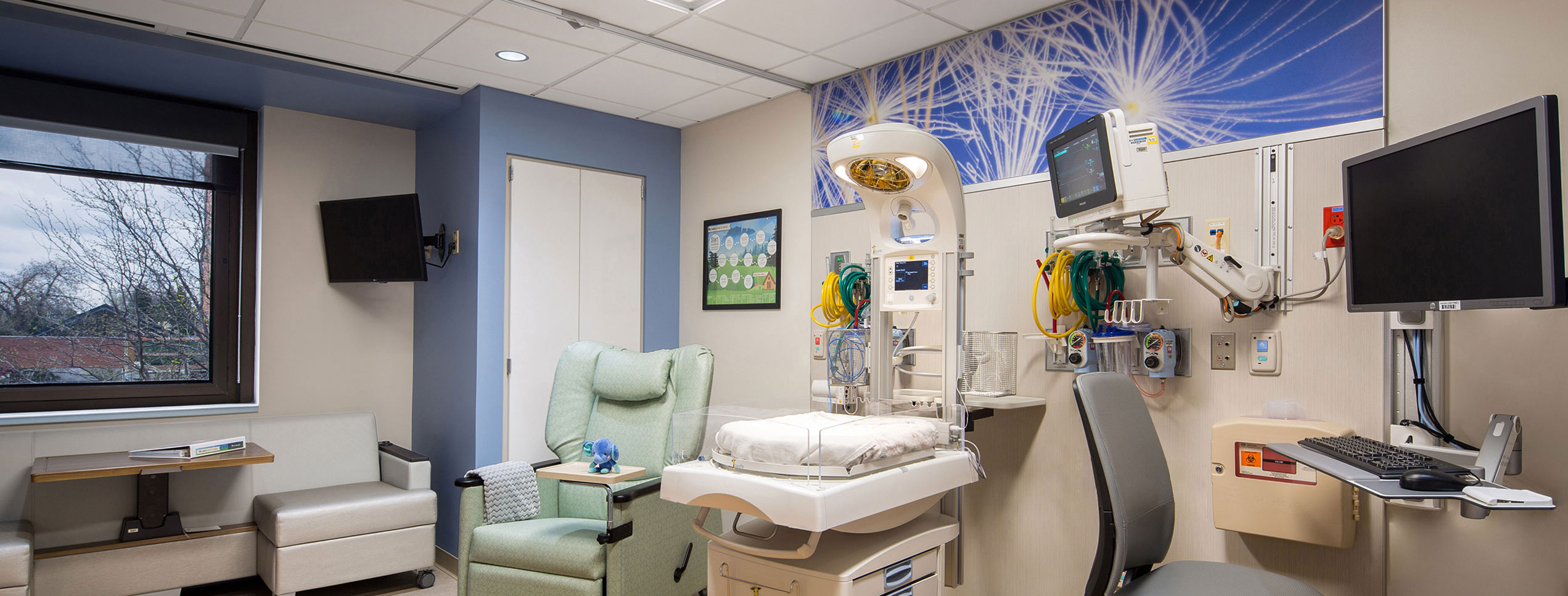 brand new and finished construction of NICU room