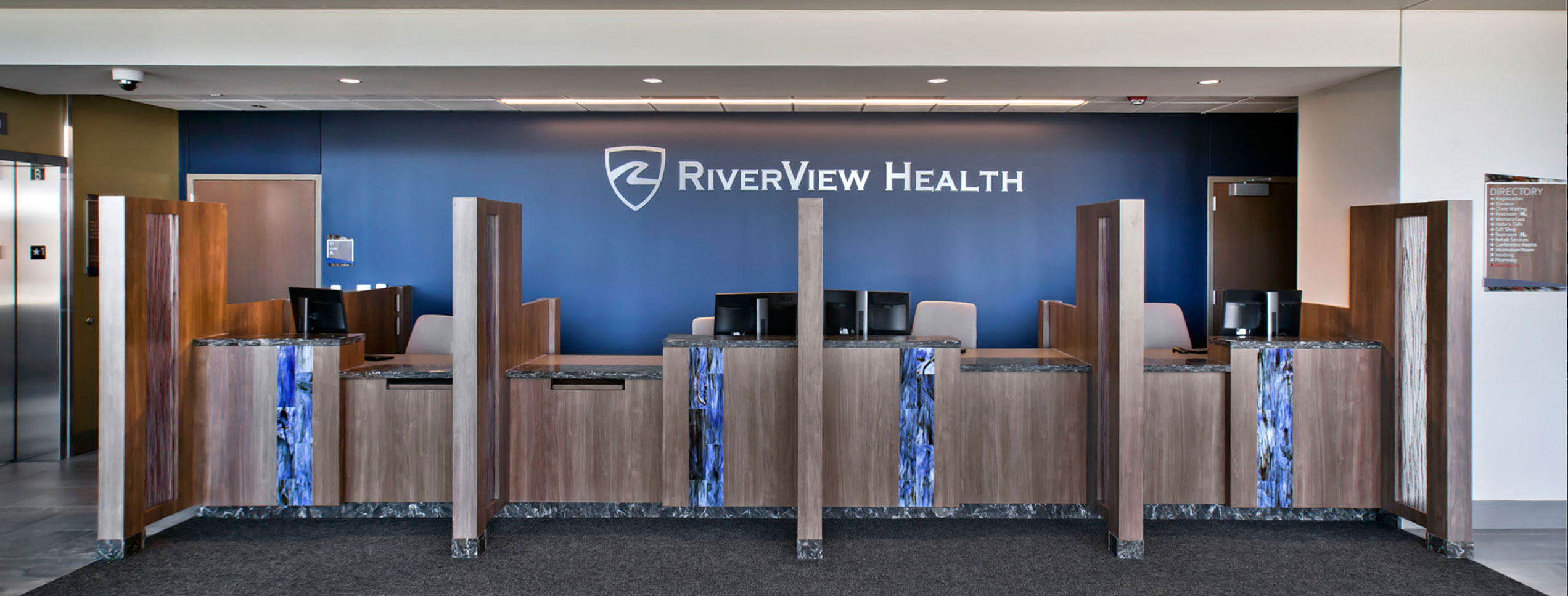 River View Health Expansion and Renovation reception and check in area