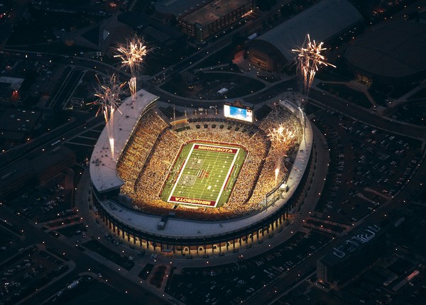aerial photo of TCF Bank Stadium 