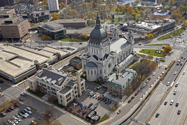 aerial of Basilica of St. Mary 