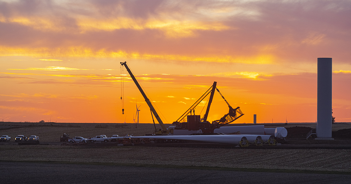 Wind project sunset construction