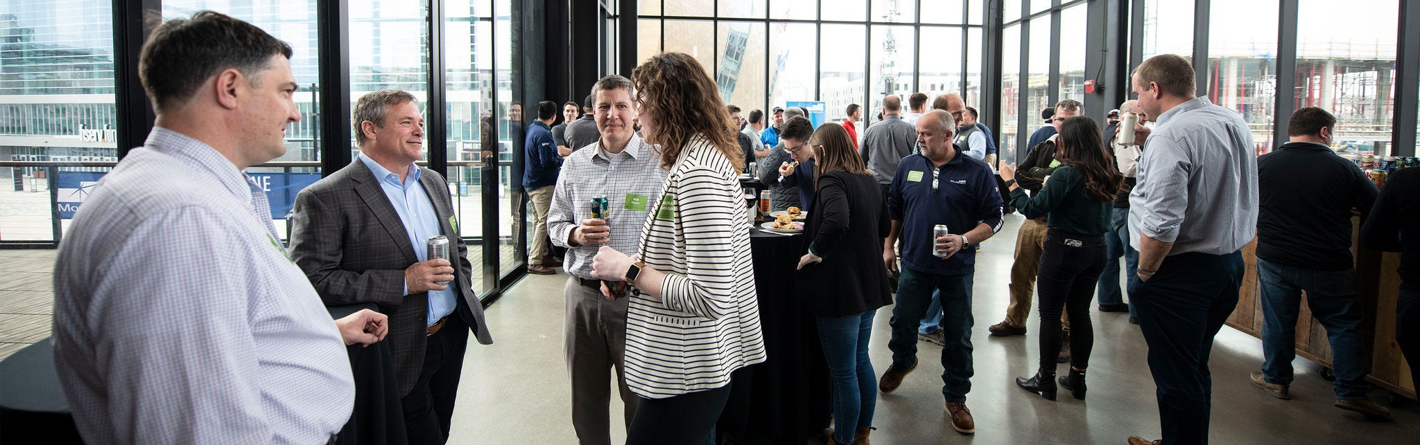 Business networking event in modern venue