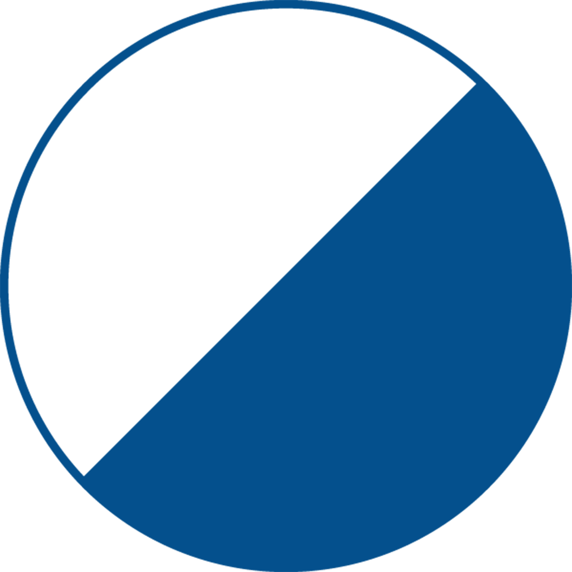 Blue and Black Diagonal Split Circle Graphic
