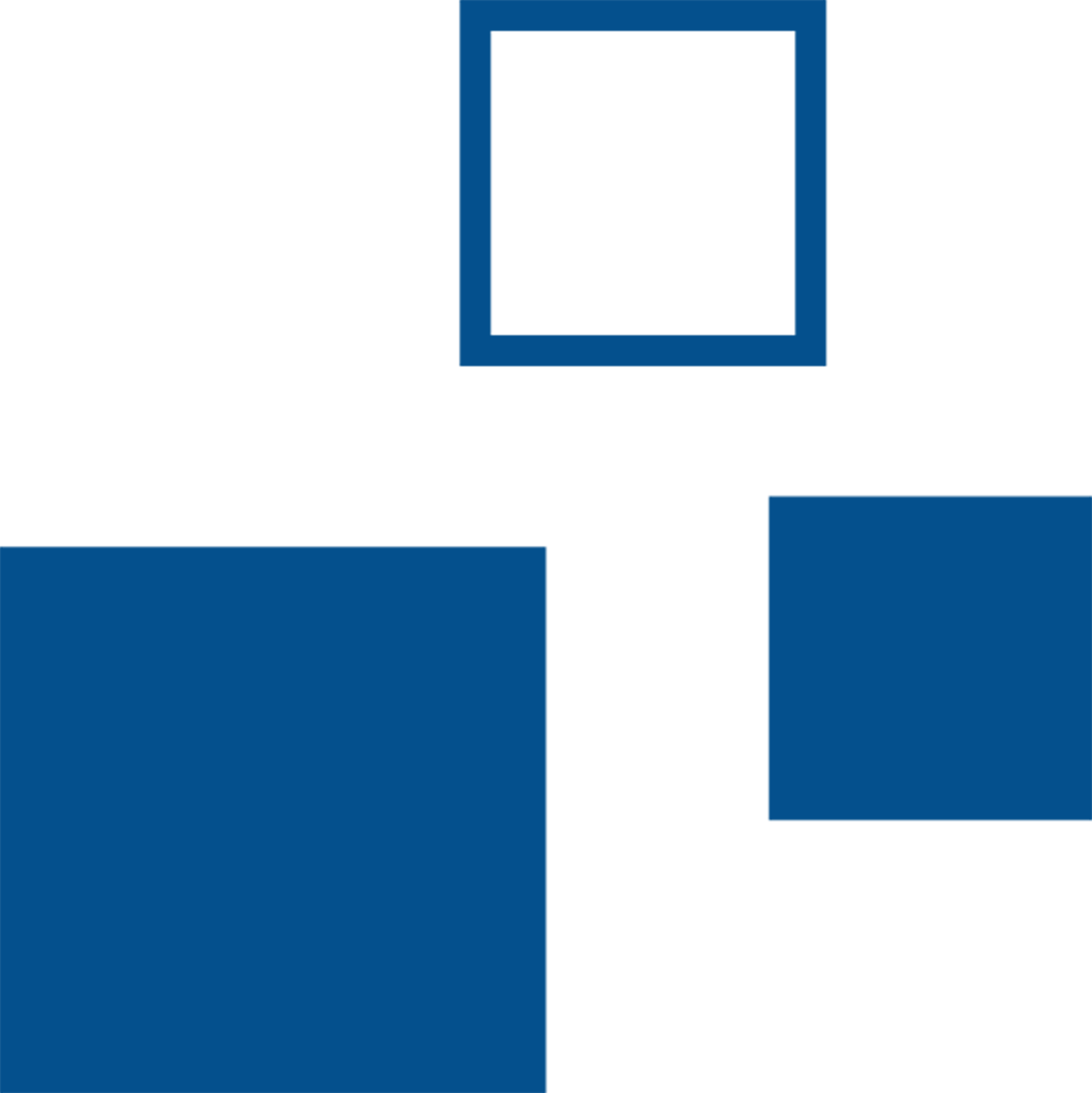 Abstract blue squares on transparent background