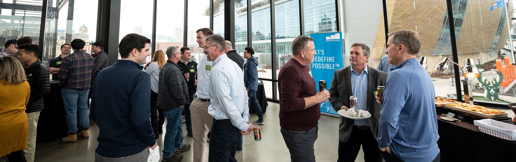 Business networking event in modern venue