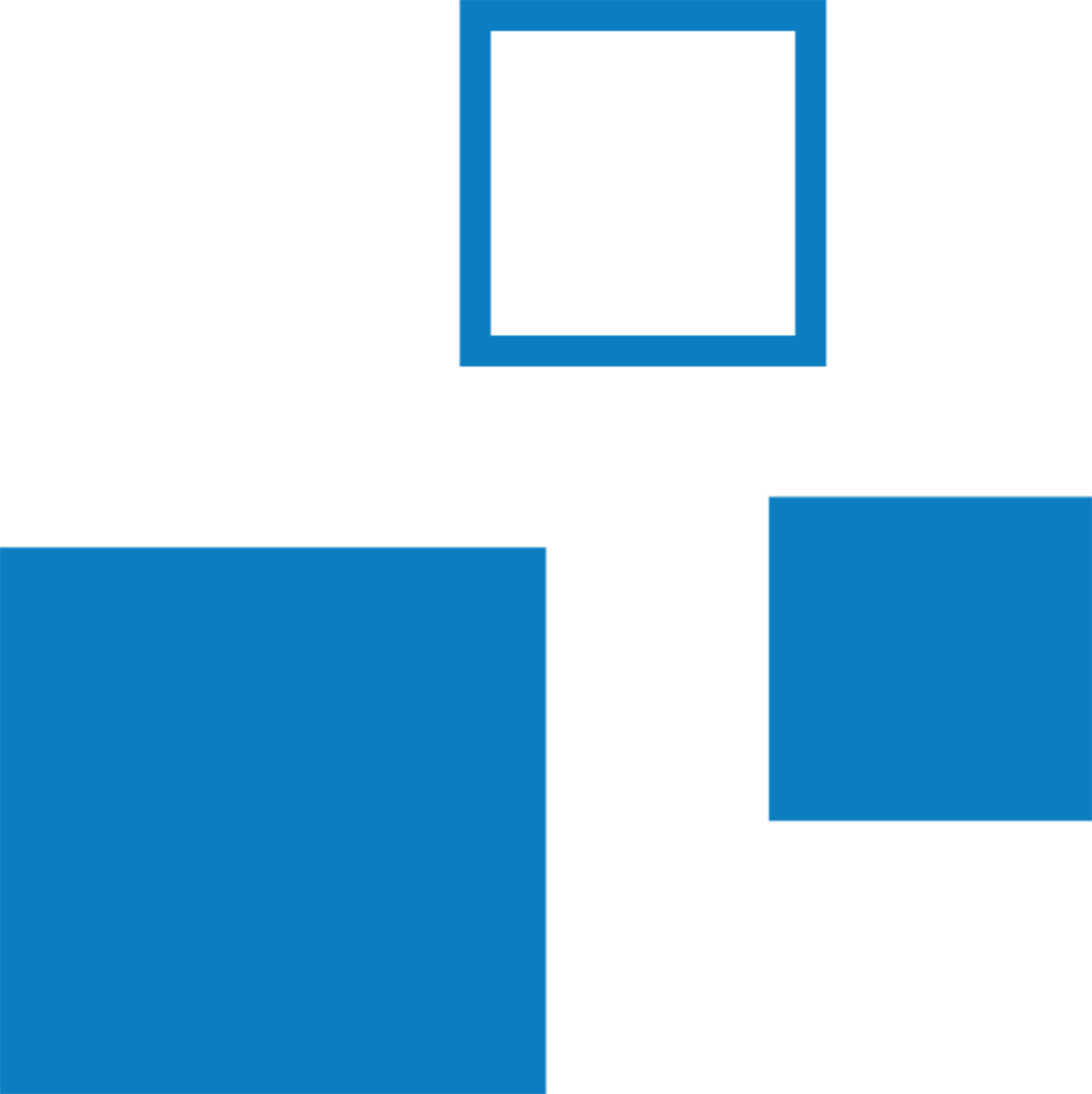 Minimalist Blue Squares on Black Background
