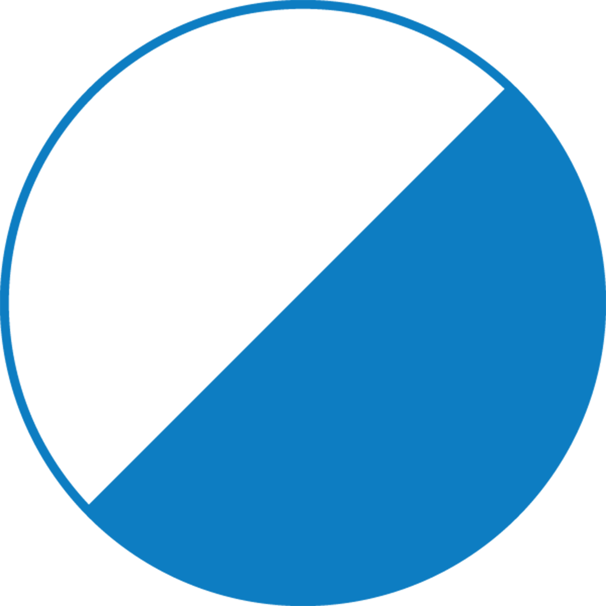 Diagonal Black and Blue Circle Graphic Icon